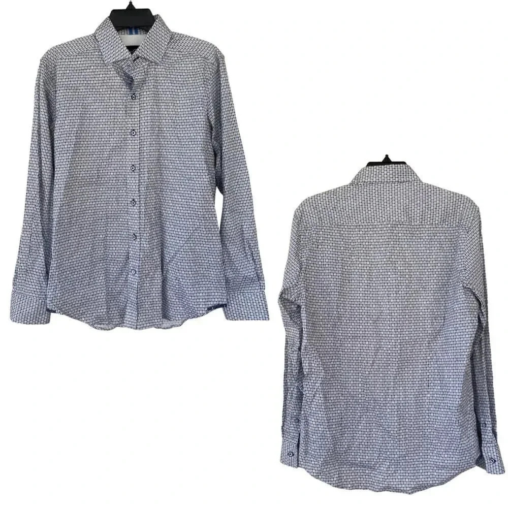 Robert Graham, Long Sleeve Button‎ Down Shirt, Blue, White - Picture 3 of 9
